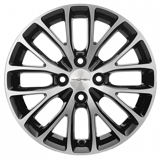 Диск Khomen Wheels 1506 7,4х15 4х100 ET46 54,1 Black-FP (Kia Rio II) KHW100601